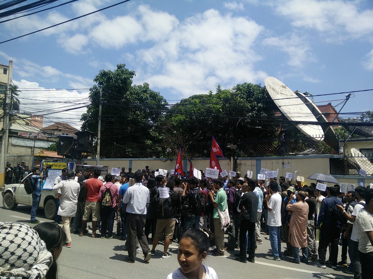 brabimkumar's tweet photo. Happening now: stand-up protest outside Prime Minister's office #IamwithdrKC https://t.co/nV6qY1SOlK