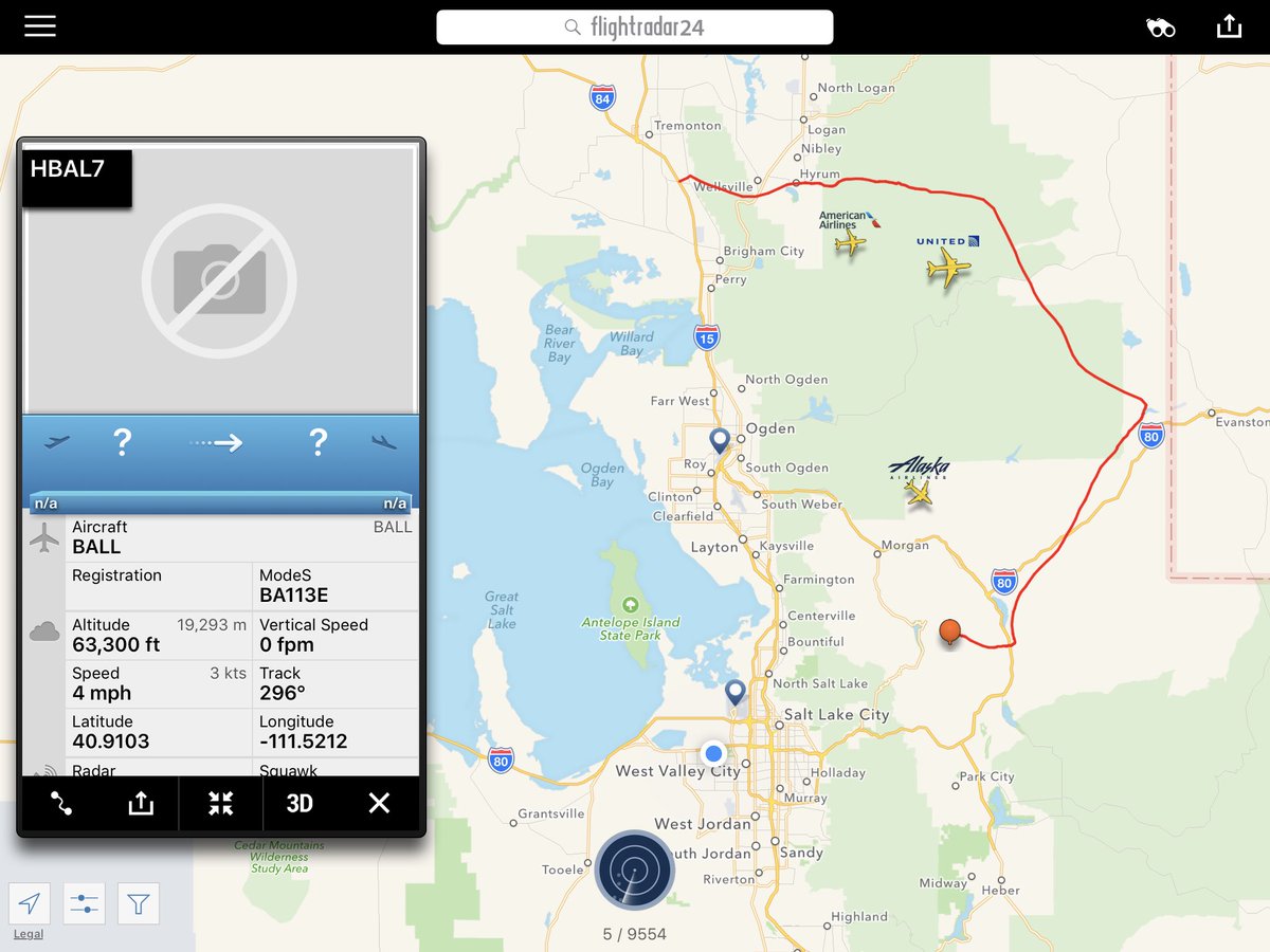 SLCScanner's tweet photo. #GoogleBalloon Flying at 63,300 FT. Very cool. https://t.co/FBPQqmHvn6