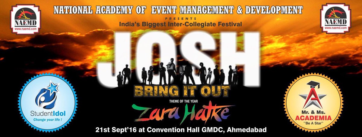 karanghoda's tweet photo. Get ready for #JOSH2016 #India 's biggest Inter-Collegiate Festival .. #SaveTheDate #Ahmedabad #Gujarat #NAEMDJOSH https://t.co/KNLRnsN6NU