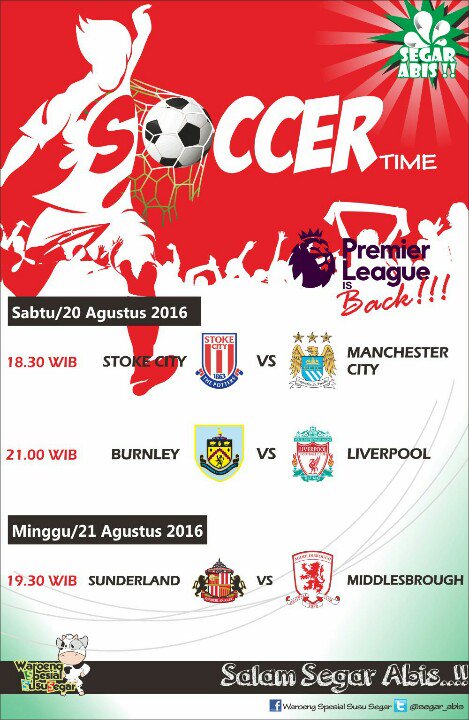 Weekend datang, saatnya bersorak senang, ayo dukung tim kesayangan..salam segar abiss!