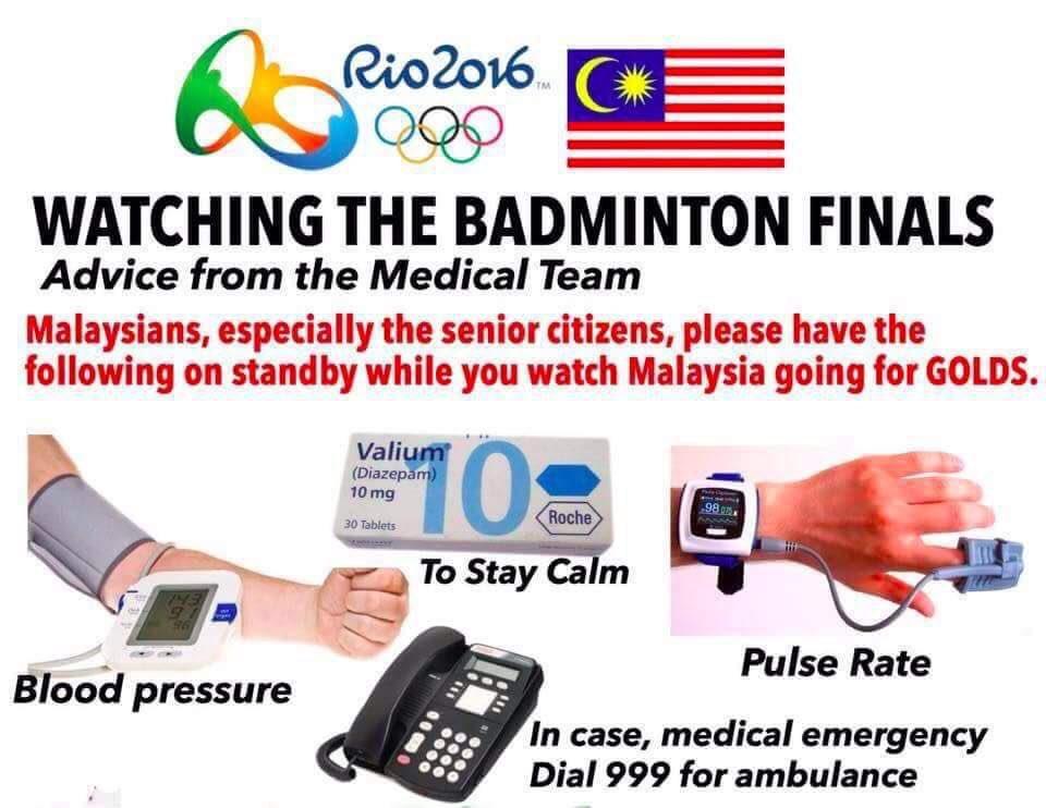 khairul_hafidz's tweet photo. Nasihat buat rakyat Malaysia.

Sokong tu sokong juga tapi jaga kesihatan diri.

Debaran menanti final @LeeChongWei https://t.co/Xc2wp47osB
