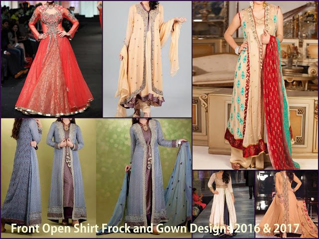 Front Open Double Shirt Style Frock & Gown Designs 2016 2017 | Latest  fashion dresses, Pakistani bridal dresses, Best party dresses
