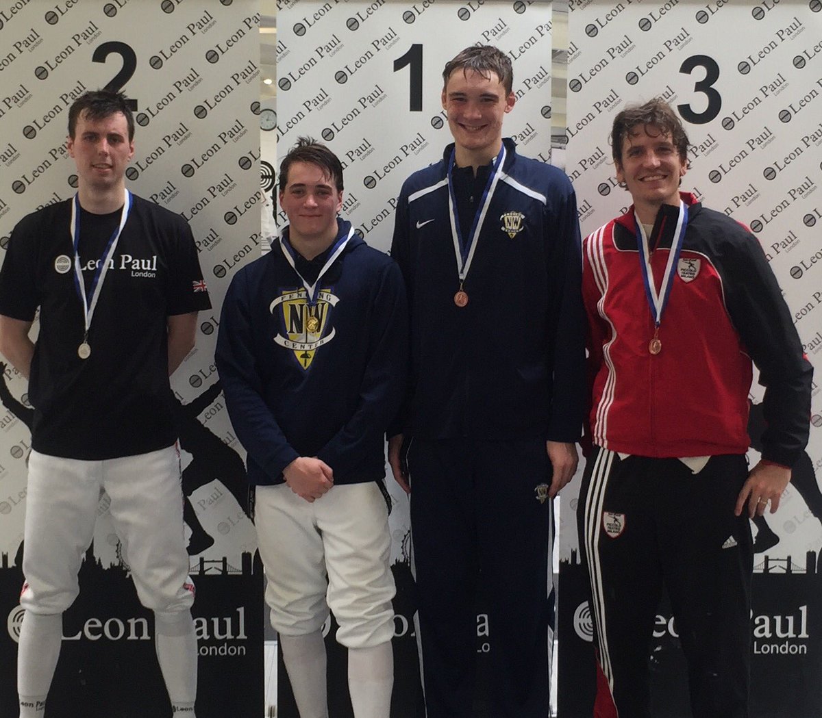LP Summer Open ME result. 1st Crotchett USA. 2nd Henderson GBR. =3rd Bombrini ITA &amp; LANGE USA. #fencing #medals