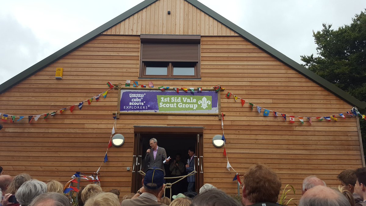 Just been to opening of 1st Sid Vale Scout Hq. Fantastic speech by Jeremy Vine.<a href="/DevonScouts/">DevonScouts</a> #everydayadventure