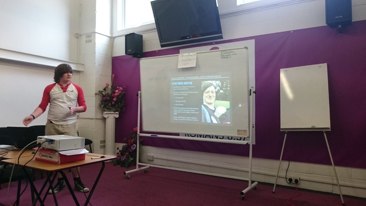 NorthSouthGames's tweet image. Callum (@thenerdtheword) compares video game and board game development cycles at #BGDEVCON #boardgame #ukgb