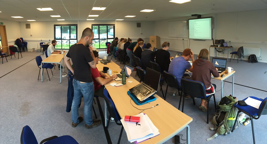 PRstatistics's tweet photo. Final day and everyone is still here @TeebzR thanks again for a great course! #adegenet #rstats #geneticdataanalysis https://t.co/ngXDFiNeo3