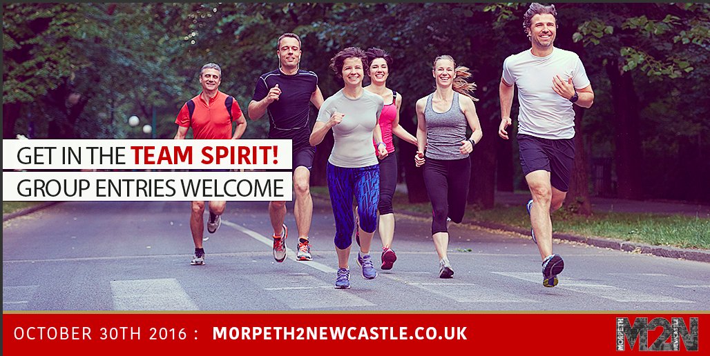 Anyone out #running today #training for the #race? Why don't you get your friends involved? #Morpeth2Newcastle