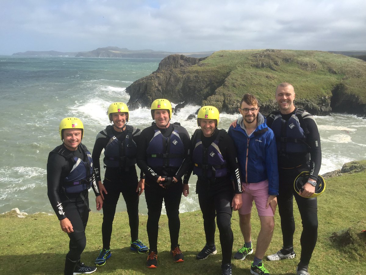 Great day with <a href="/preseliventure/">Preseli Venture</a> for Andys Stag do. Cliff diving amongst the huge waves!