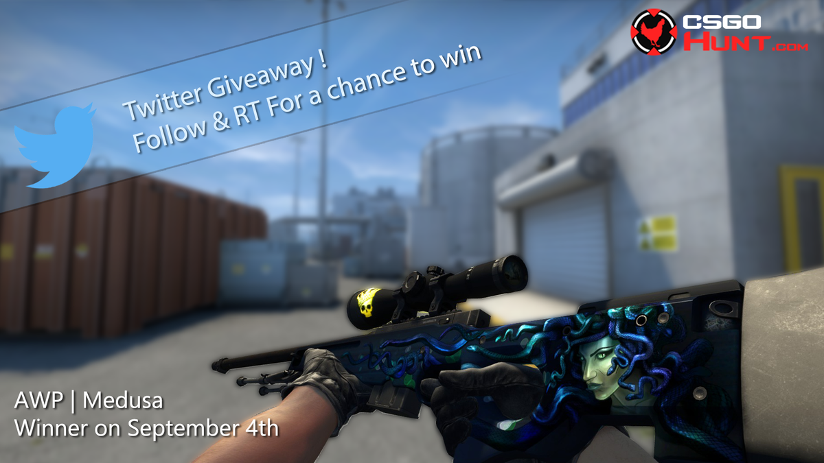 CSGOHunt's tweet photo. New https://t.co/A3bmJv1LNm Giveaway! Follow &amp; RT for a chance to win an AWP Medusa #CSGOgiveaway #CSGO #CSGOHunt https://t.co/COPJgYhUXW