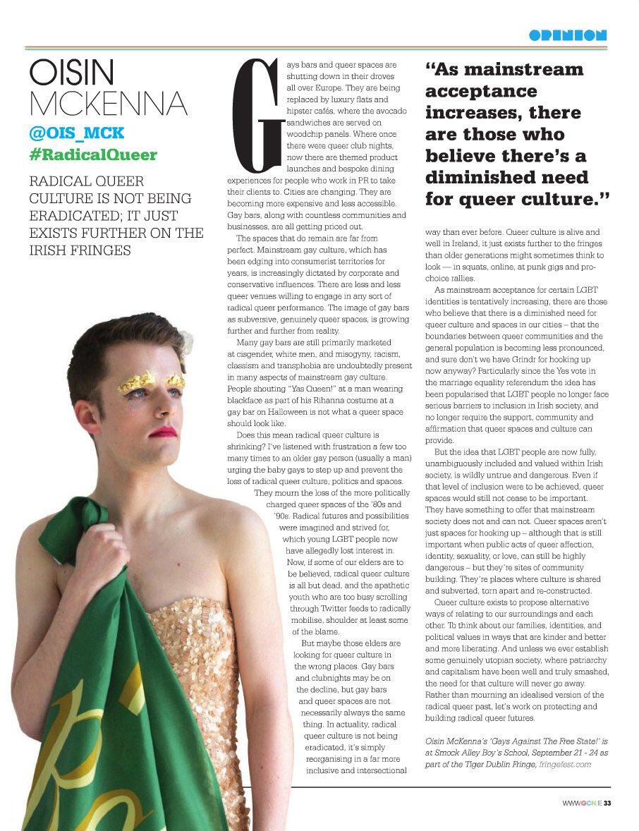 Adlers1's tweet photo. .@OIS_MCK speaks about our need to build a #radicalqueer future in this month's @GCNmag 🙌🏻👌🏻 https://t.co/StrbMKhErC