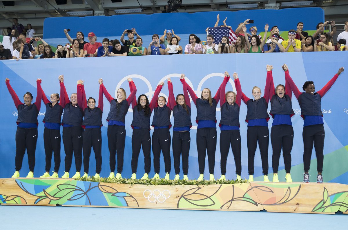 USAWP's tweet image. It wasn't a dream, #TeamUSA won #Olympics #GOLD last night!

#AllGoldEverything #Back2Back #WeVictoRIOus