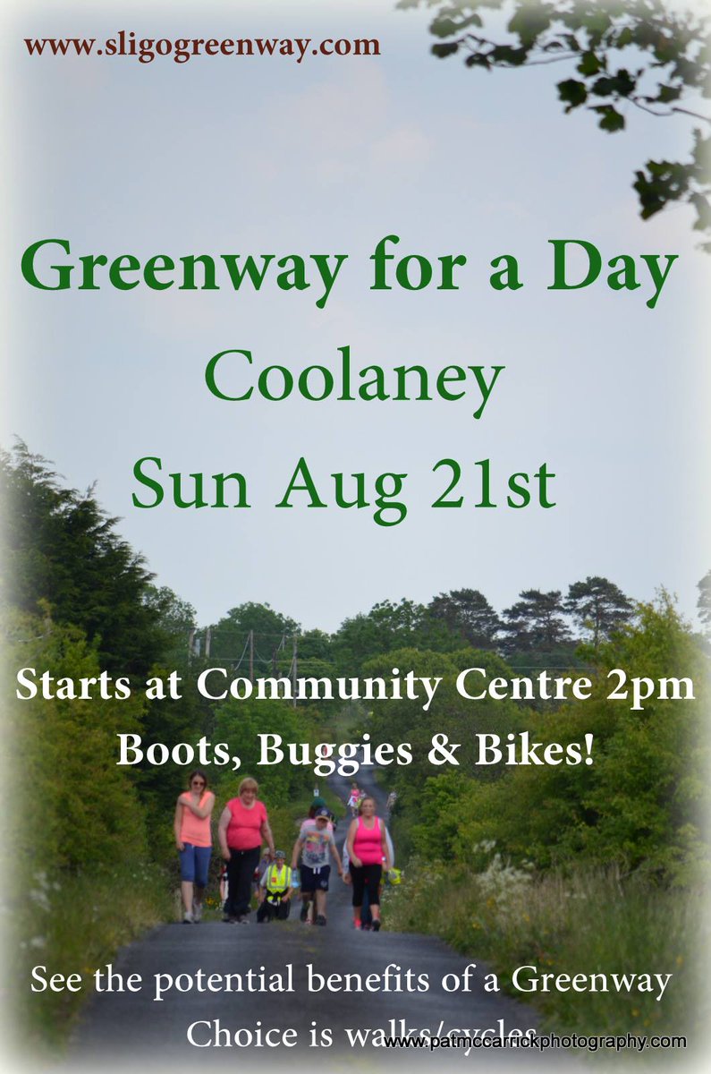GreenwaySligo's tweet image. Want a safe, secure and select place for your kids to ride their bikes? Help bring a #greenway to #Sligo tomorrow!!
