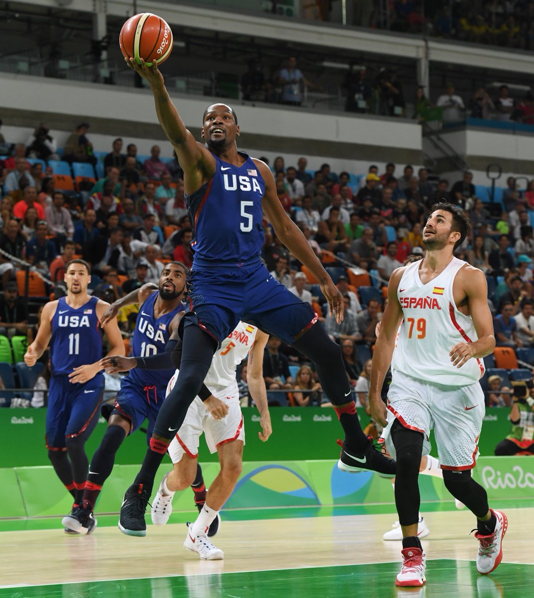 NBA's tweet photo. The @usabasketball #USABMNT Battles To 82-76 W Over Spain To Reach #Rio2016 Gold Medal Game: https://t.co/3DfTAIO7CS https://t.co/0nrqLV4klL