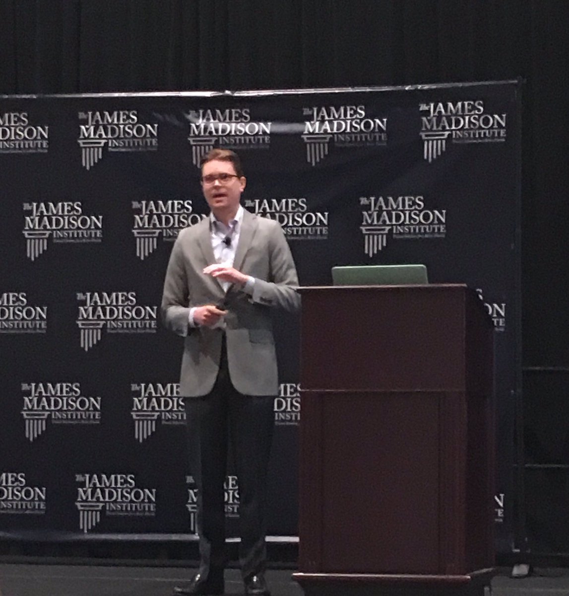 NickPrimrose's tweet photo. @FreeMarket_US at @JmsMadisonInst giving a great talk about current state of pols, always interesting #JMISummit16 https://t.co/5xK7CaJUbO