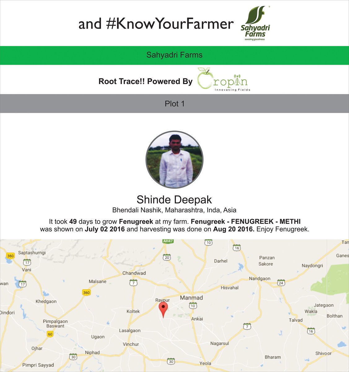 SahyadriFarms's tweet photo. We #GrowSafeFood so everyone can #EatSafeFood :) https://t.co/vpWrugTQHU