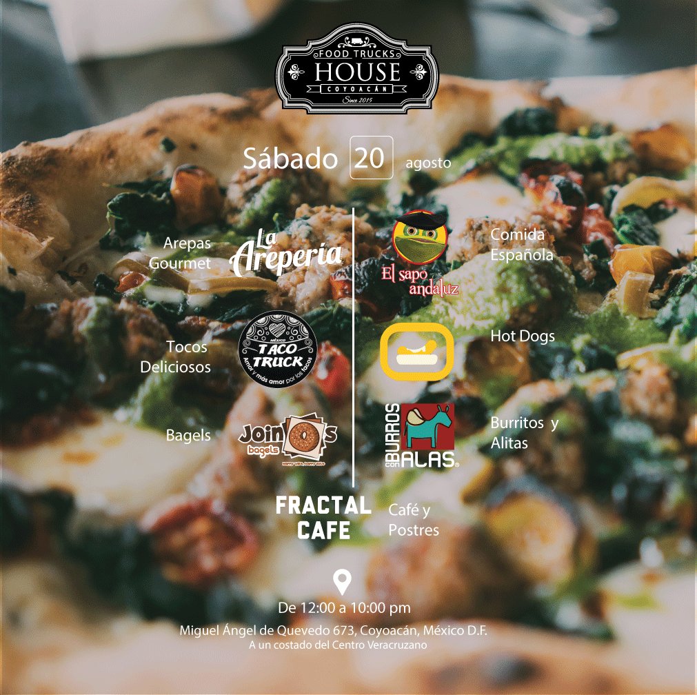 #FelizSabado para disfrutar de la mejor comida sobre ruedas!

Hoy de 12 a 10 p.m.