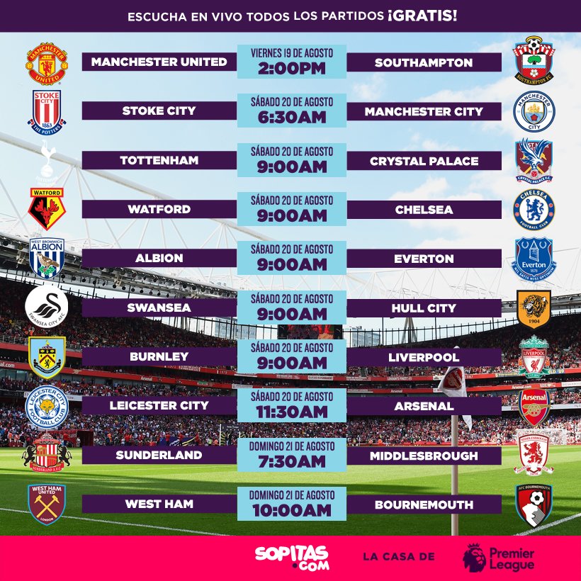 sopitas's tweet image. Y como cada semana ya estamos en vivo con TODA la Premier League, disfrutenla por aquí bit.ly/2brmZDJ