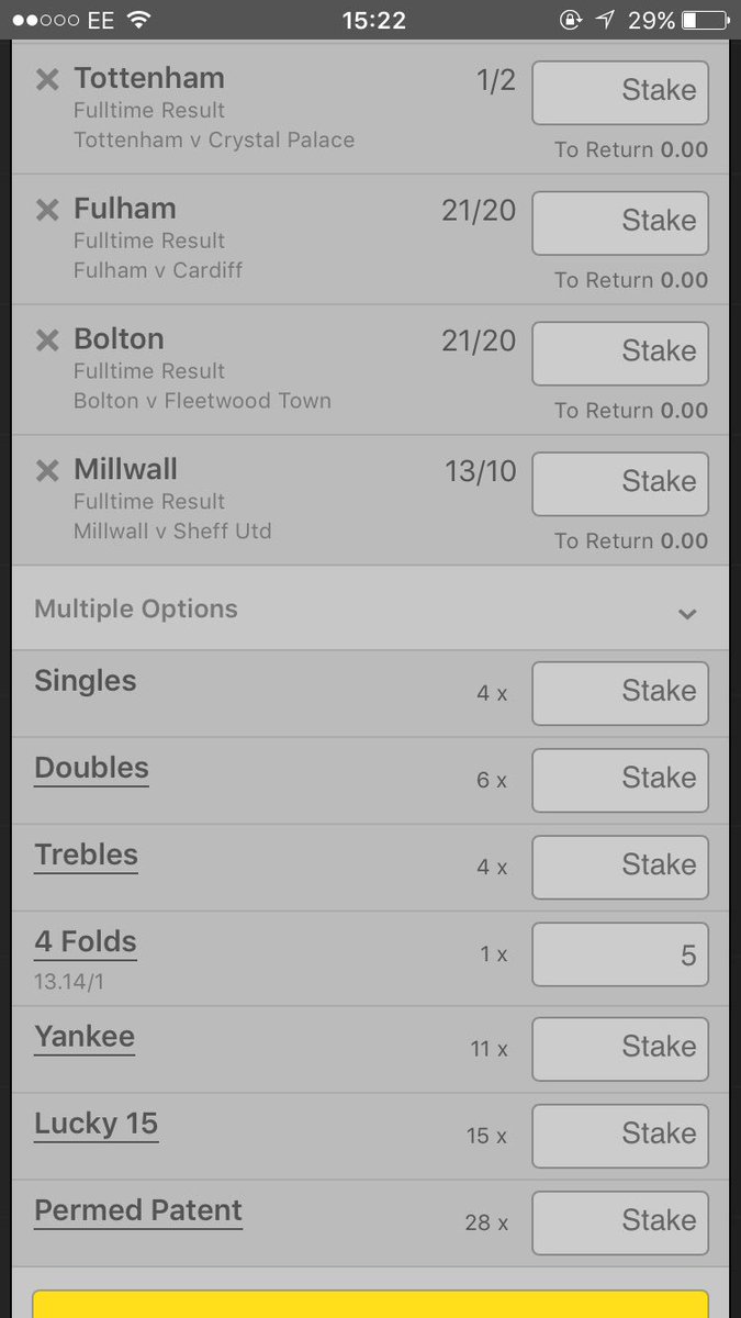 AJsFootballTips's tweet image. In Play Acca:
£5 returns £72.49