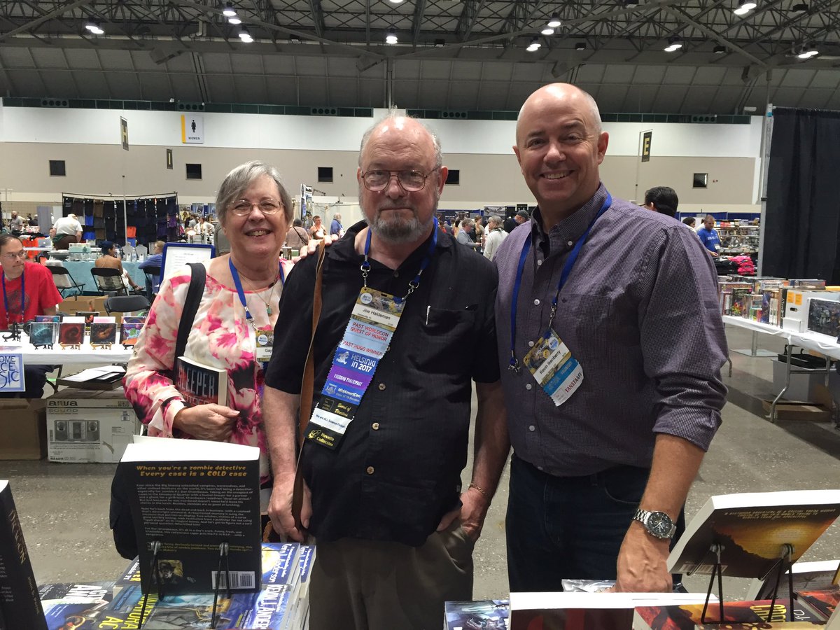 thewriterike's tweet photo. One of my heroes, Joe Haldeman, bought my book today. Incredible. #SleeperProtocol @RAPublishing #scifi https://t.co/FkRgDEhCB9