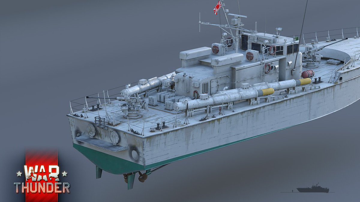 WarThunder's tweet photo. The Japanese Type 11 PT-15 patrol boat is the 1st ship from the Japanese naval tech tree https://t.co/xTB2HWejc0 #日本 https://t.co/og0Jo7poCX