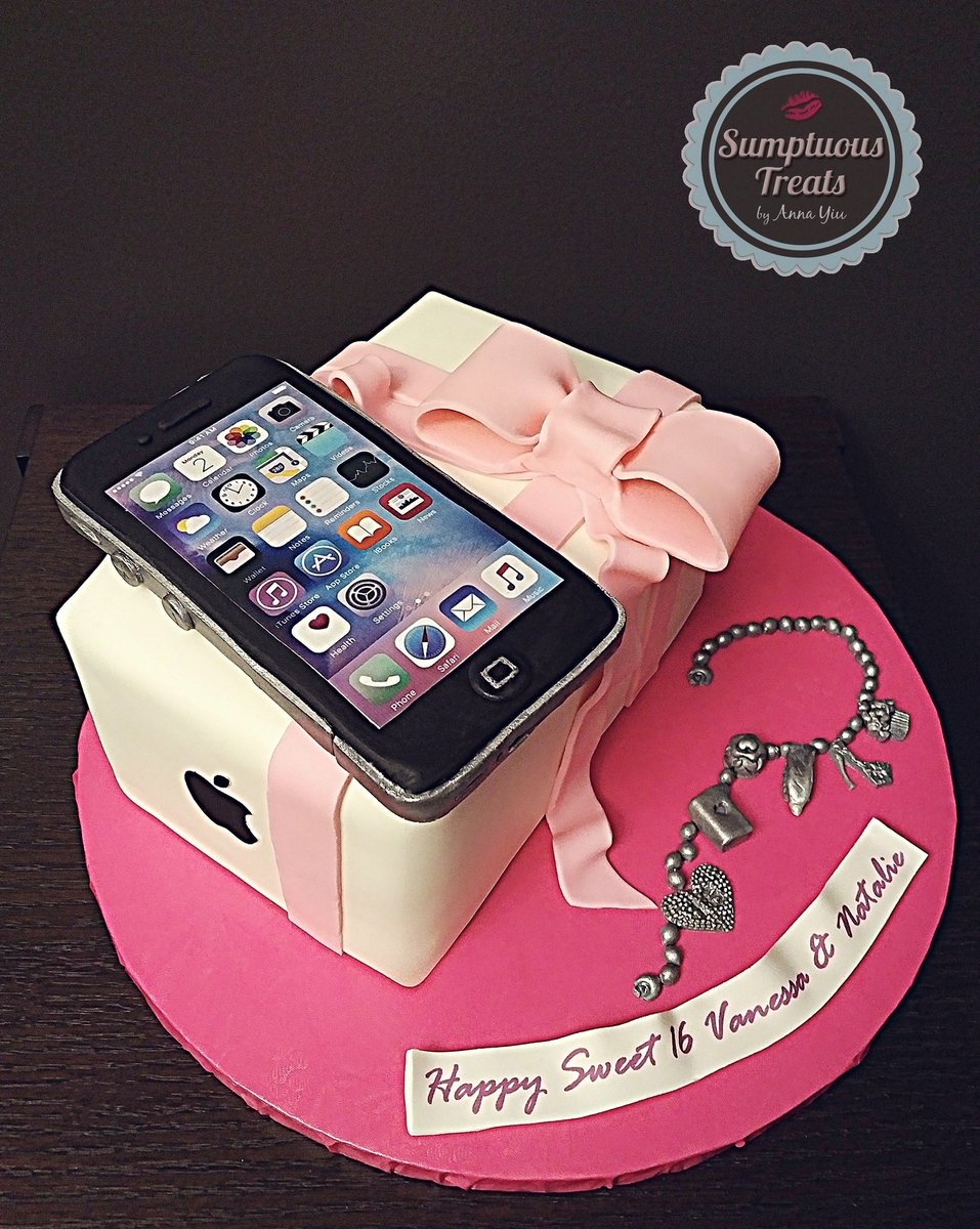 Sumptuous Treats Sweet 16 Iphone Cake Custom Made To Order Cakes T Co Pgnxdv5gvp Iphone Sweet16 Charmbracelet