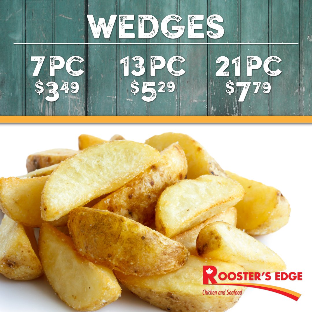 RoostersEdge's tweet photo. Mmm... 7 #potato #wedges for only $3.49? Now that's a #delicious deal! #Mississauga #chicken #newrestaurant #GTA https://t.co/UVvxs3VvkP