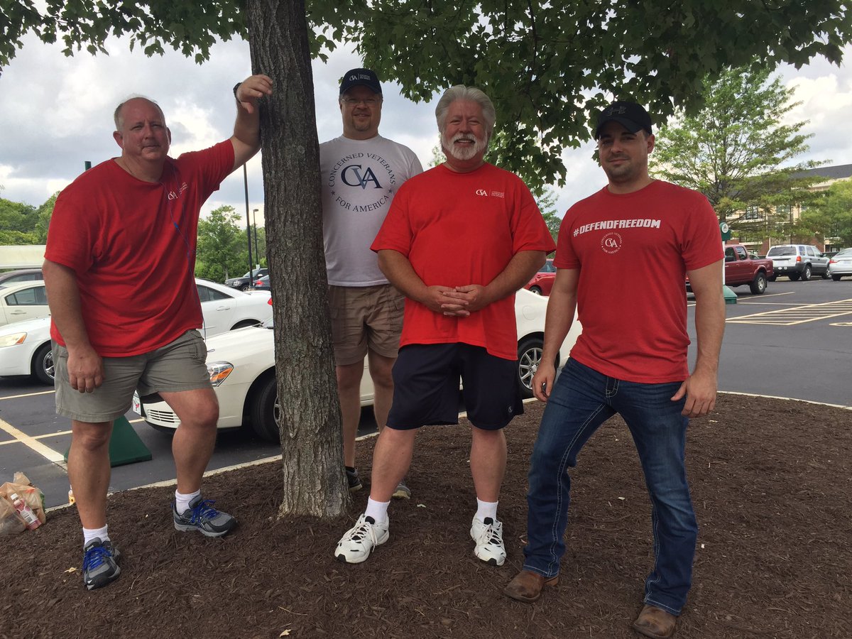 ConcernedVetsNC's tweet photo. In The RDU! CVA-NC strike teams are  knocking on doors and spreading the word on #targethedebt. All for #Freedom https://t.co/NgBUxOQSyk