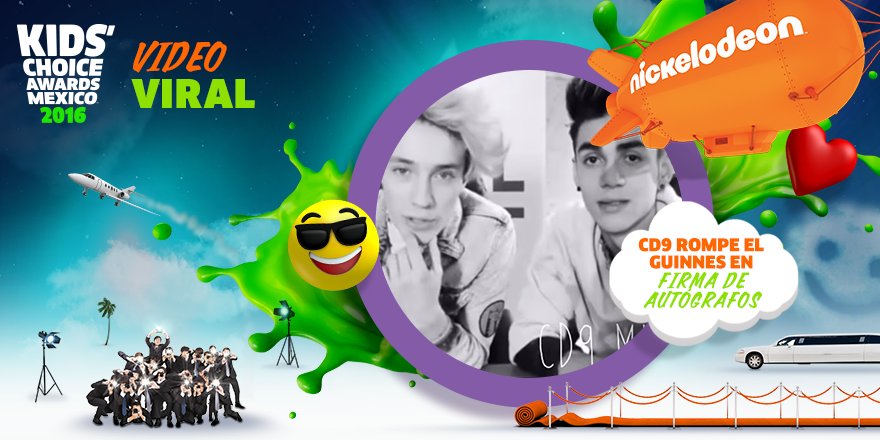 NickelodeonLA's tweet image. Ellos rompieron un récord que decidiste como el vídeo viral favorito: 

¡FELICIDADES, @CD9! 😎 #KCAMexico2016