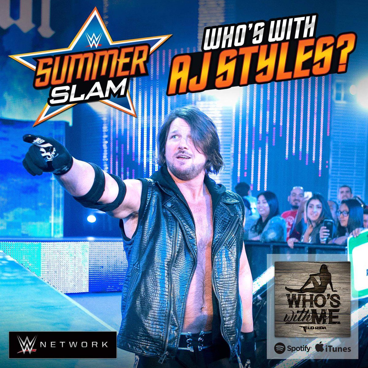 WWEisRollins's tweet photo. I am with @AJStylesOrg at #Summerslam 
#IFItsNotP1 #TheyDontWantNone https://t.co/9cIOaCF6Ei