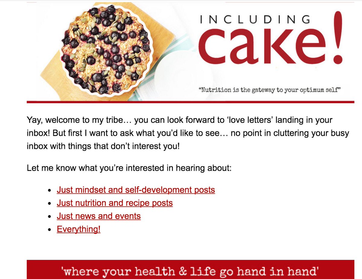 Linda_OMG's tweet photo. Nice! I can choose to opt-in to specific emails after joining this mailing list. #ux #newsletters #includingcake https://t.co/JsUWoQIA9h