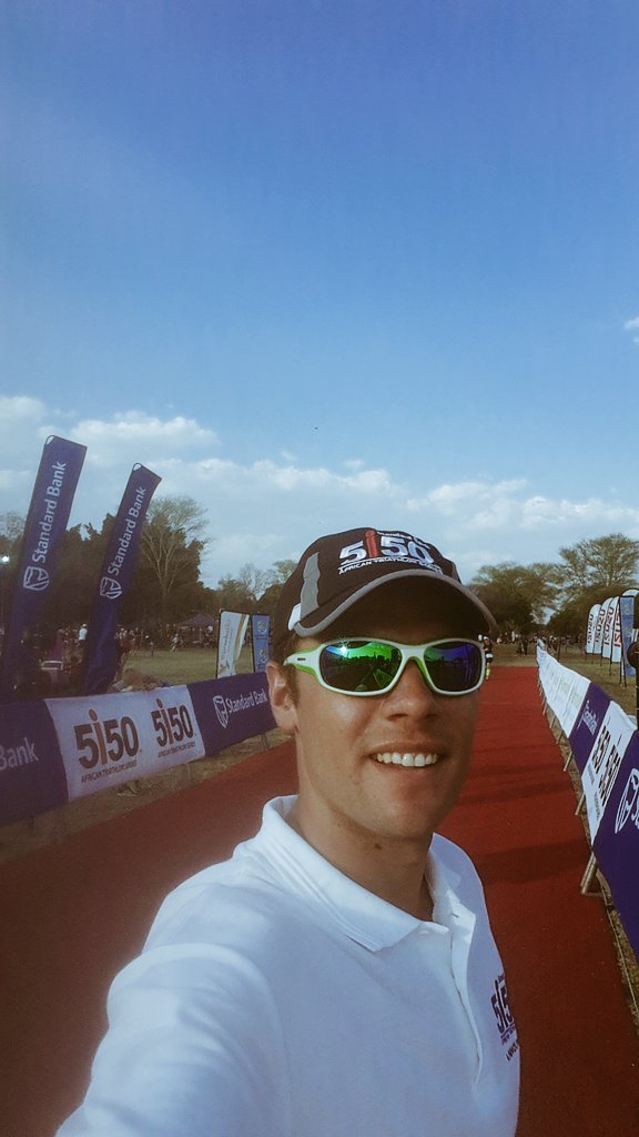 Looking slick on the red carpet with my <a href="/SwissEyeSA/">SwissEyeSA</a> as I welcome the triathletes to the finishline at <a href="/5150TriSA/">5150 Triathlon SA</a>