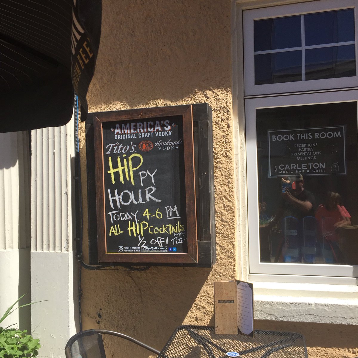 HIPpy Hour about to start at 4 PM. Get HIP on our patio!