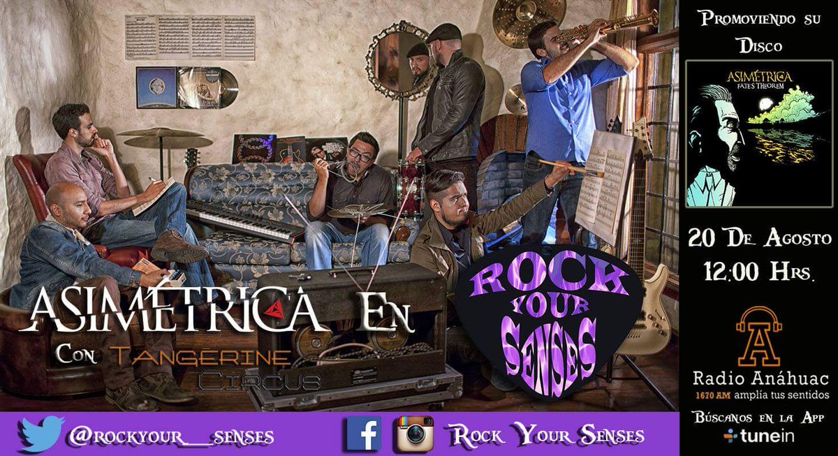 Asimetrica_Prog's tweet image. Ya está al aire @RockYour_Senses por @RadioAnahuacAM. Sintonícen por 1670AM #progrock #mexprog