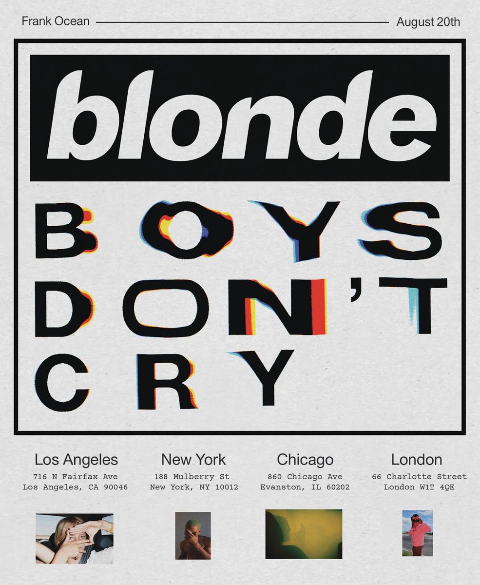 Frank Ocean Boys Don't Cry Zine Magazine Blond Blonde CD