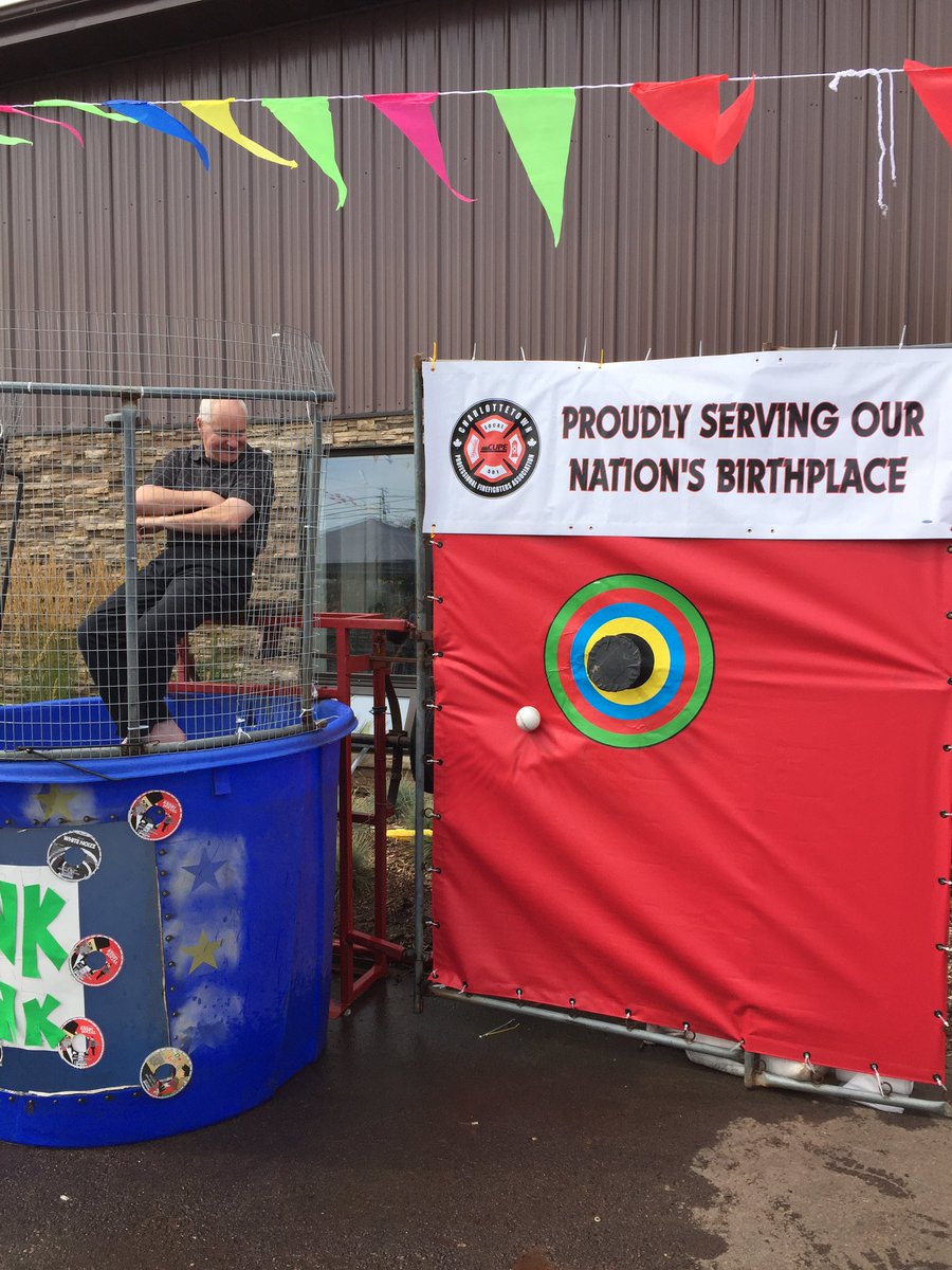 IAFFLocal5219's tweet photo. The Honourable @WayneEaster MP about to be dunked at the @UpstreetBrewing #DoGoodFund #PEI https://t.co/nfyNtLfM7W