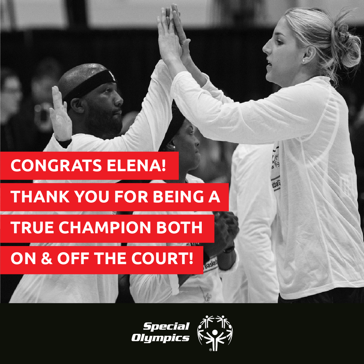 SpecialOlympics's tweet photo. BIG Congrats to Global Ambassador @De11eDonne on bringing home #gold! https://t.co/6ZNJgqdRoD