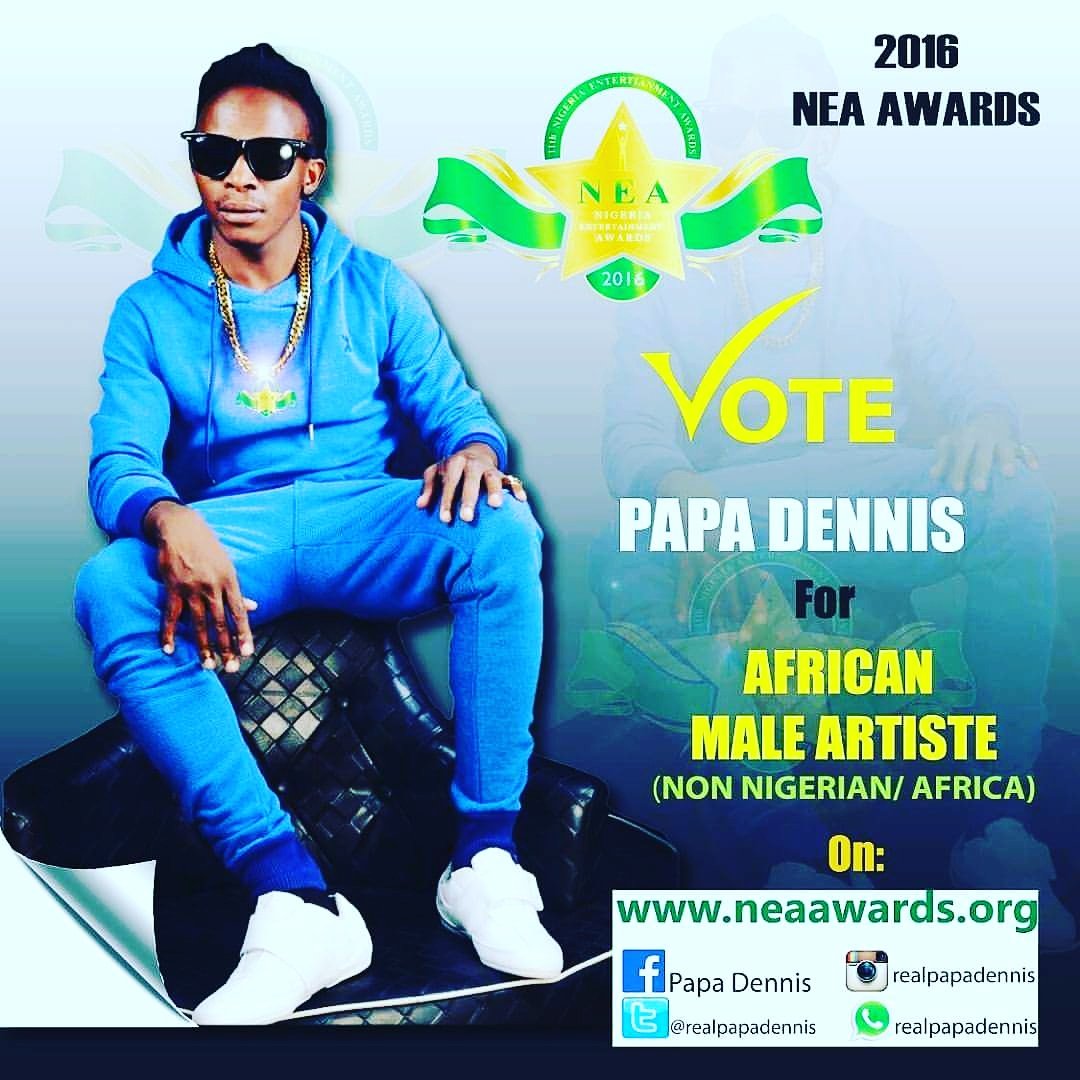 QueenWinnie6's tweet photo. Continue voting for @realpapadennis on #Neaaward #NEAA2016 les bring th award home https://t.co/w4cRPVBZu8