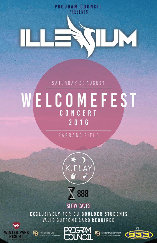 CUBoulderLife's tweet photo. Welcome Fest tonight on Farrand Field! Local & national acts. 5:30pm https://t.co/jBbxONl9Ed #CUBoulder #WHB2020 https://t.co/hnPcfVzCn6