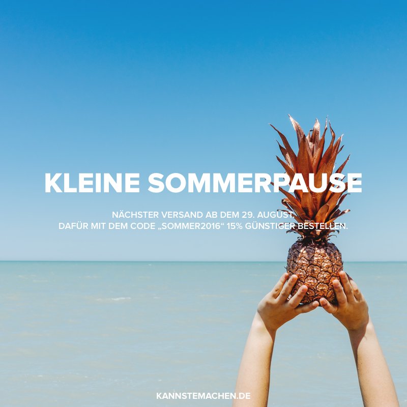 Eine Kleine Sommerpause steht an. Dafür gibt's 15% #Rabatt auf #Sticker, #Poster &amp; #Jutebeutel. #kannstemachen