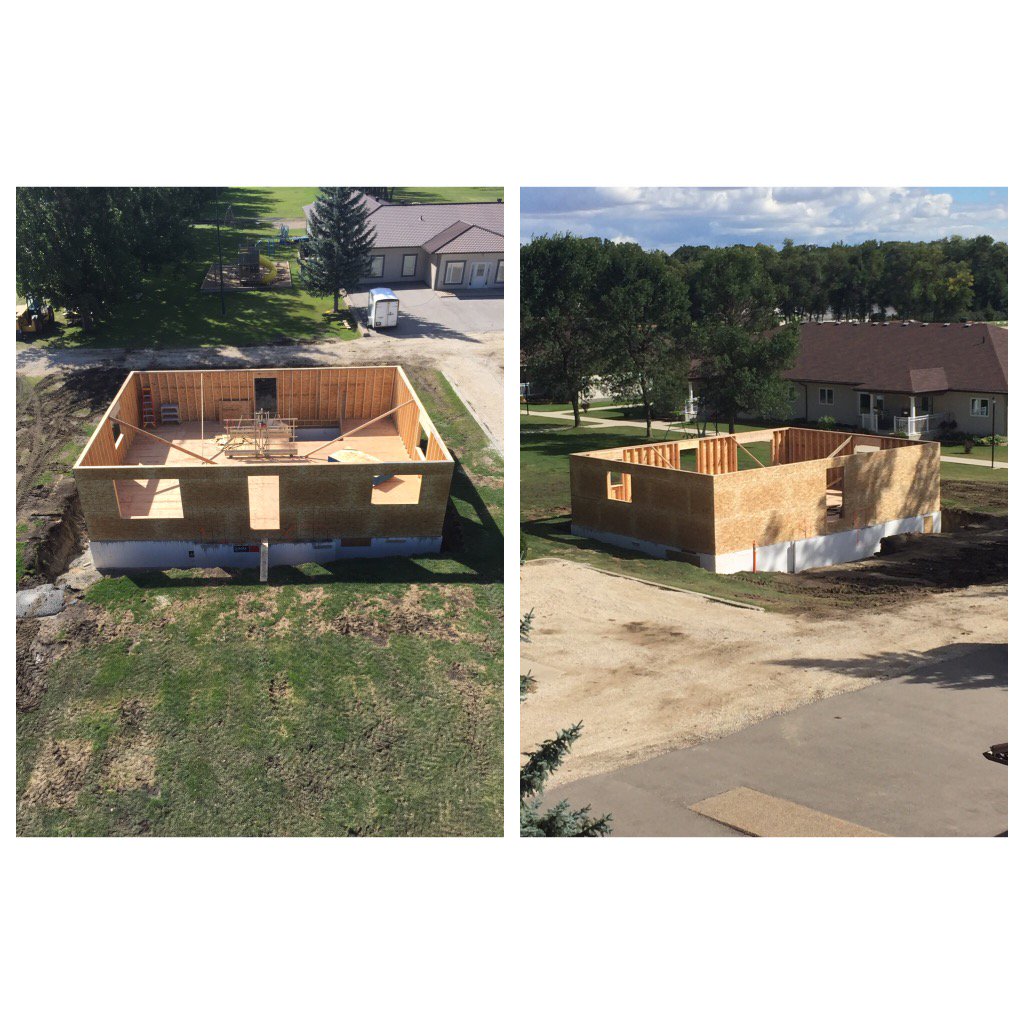 KevinKlein_'s tweet photo. The wall are up and sheeted. Bring on the trusses. #hilti #paslode #build16 https://t.co/TGJRoxO9kl