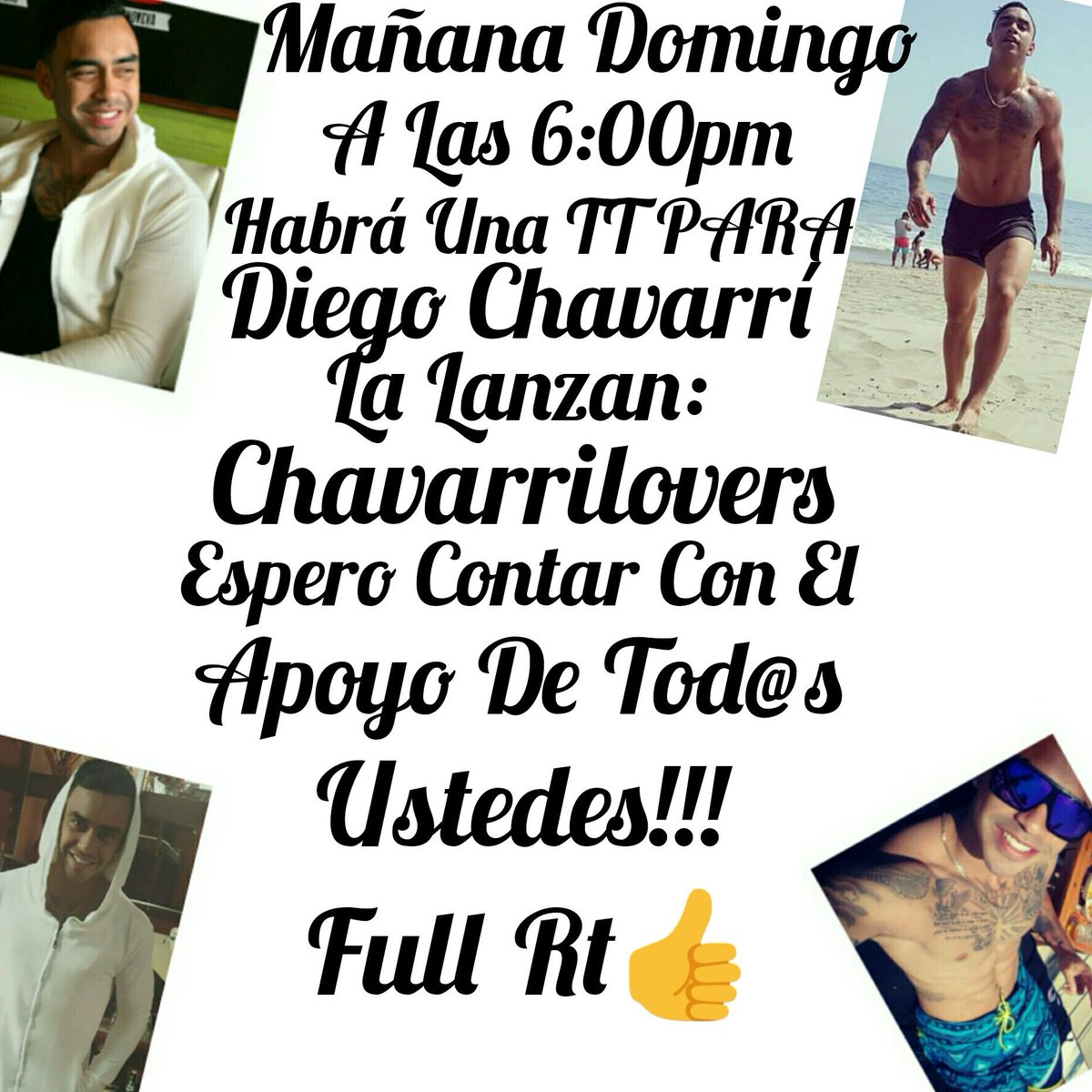 2015Chavarri's tweet photo. Mañana a las 6:00pm
 TT para Diego, espero contar con el apoyo de tod@s ustedes!! https://t.co/22jsEm84gM