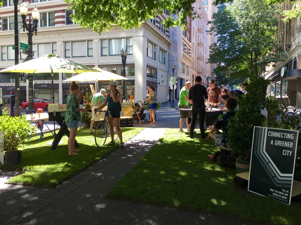 Qagggy's tweet photo. Great demonstration project for #GreenLoopPDX #OpenStreetsPDX @BetterBlockPDX https://t.co/1TO6bw9c63