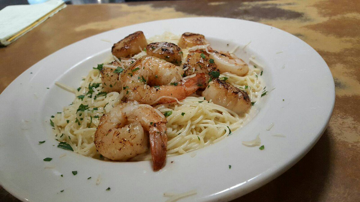The shrimp and scallops pasta dinner