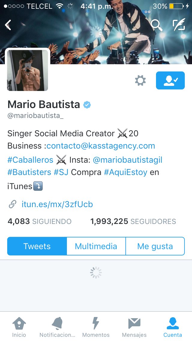 Andreamb114's tweet photo. Me ayudan a que @mariobautista_ llegue a los 2M con # #MB2M πβ¨ https://t.co/WCRFAs3jU3
