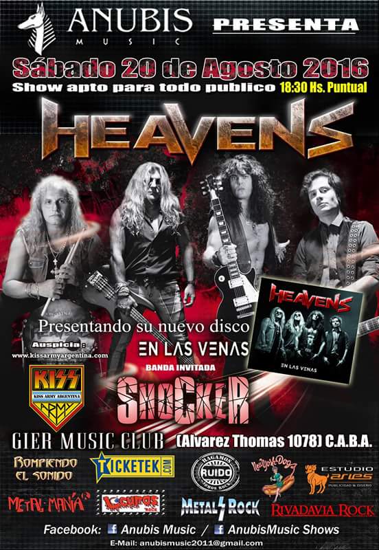 Anubis_Shows's tweet photo. Heavens, &amp; Shocker y te esperan esta noche em Gier Music Club. https://t.co/KsrjP1giO7