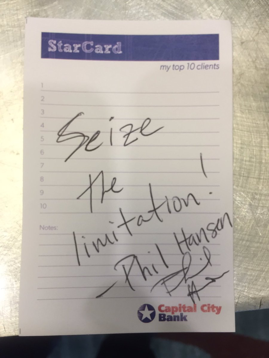 Alan4Florida's tweet photo. Thanks @TalChamber &amp; @CapitalCityBank -Enjoyed @Philinthecircle presentation #SeizeTheLimitation #TLHBiz #PurposeArt https://t.co/10JVtgFxlC