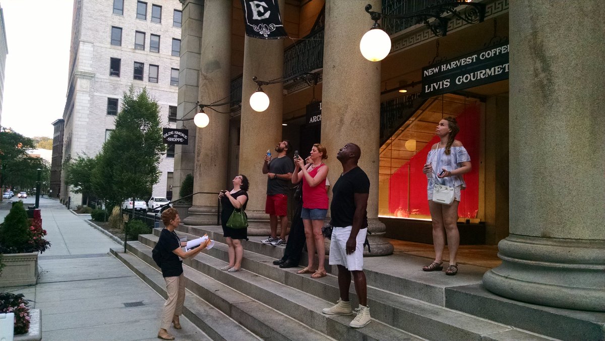SaveSupermanRI's tweet photo. It's a bird. It's a plane. No it's the Superman Building on a beautiful Saturday evening tour with @pvdpreservation! https://t.co/lWrbcPC3FI