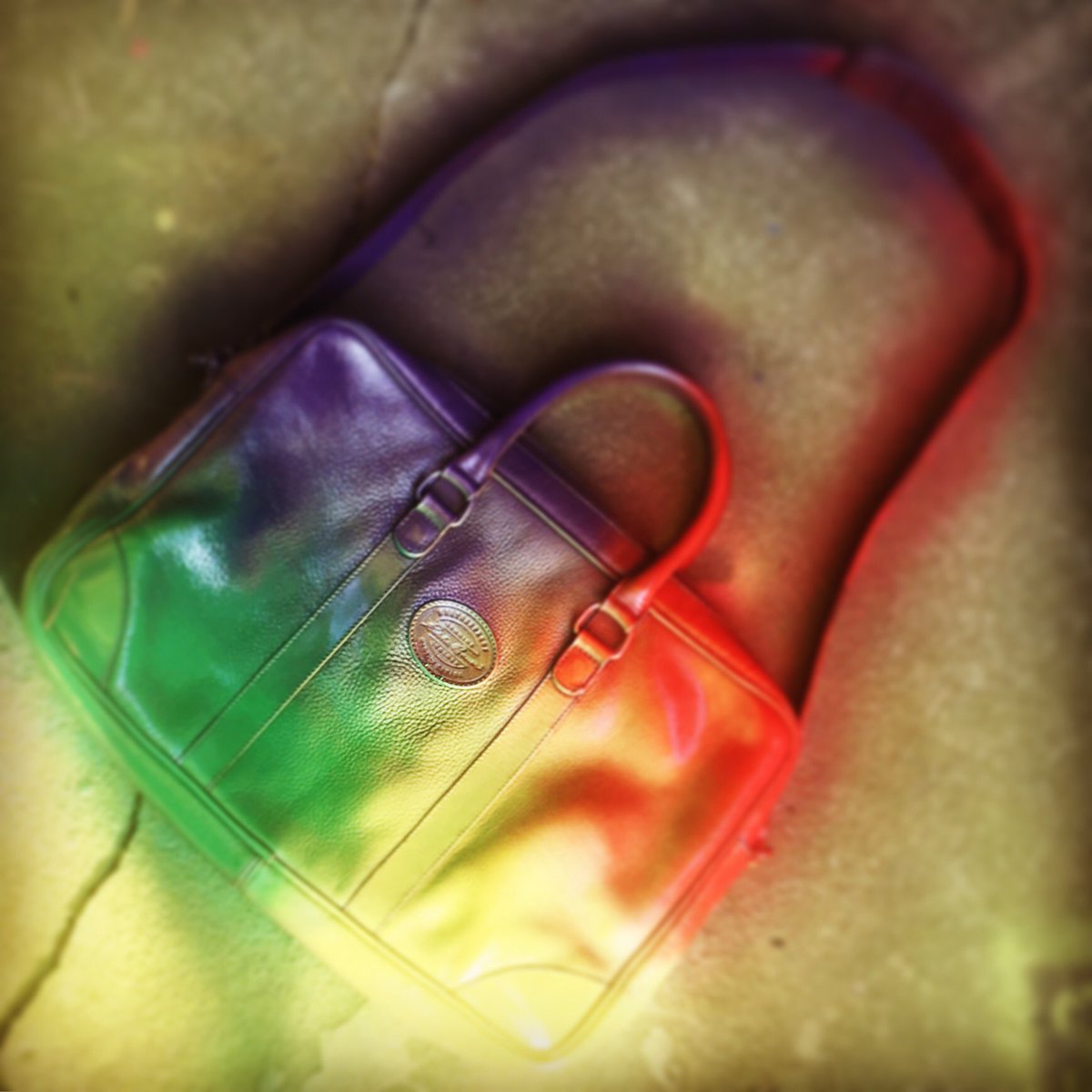 LaTanster's tweet photo. #briefcase #bag #satchel #rainbow #travel #luggage #baggage #spraypaint #mission #puresource #guidance @MasSajady https://t.co/dvYWc8fnGj