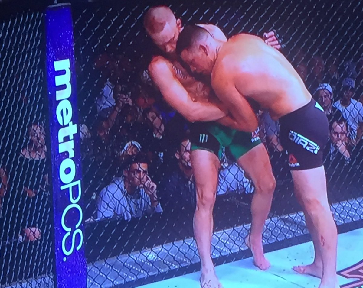 I think <a href="/TheNotoriousMMA/">Conor McGregor</a> won, but at most it may have been draw. They both brought it though <a href="/ufc/">UFC</a> <a href="/NateDiaz209/">Nathan Diaz</a>