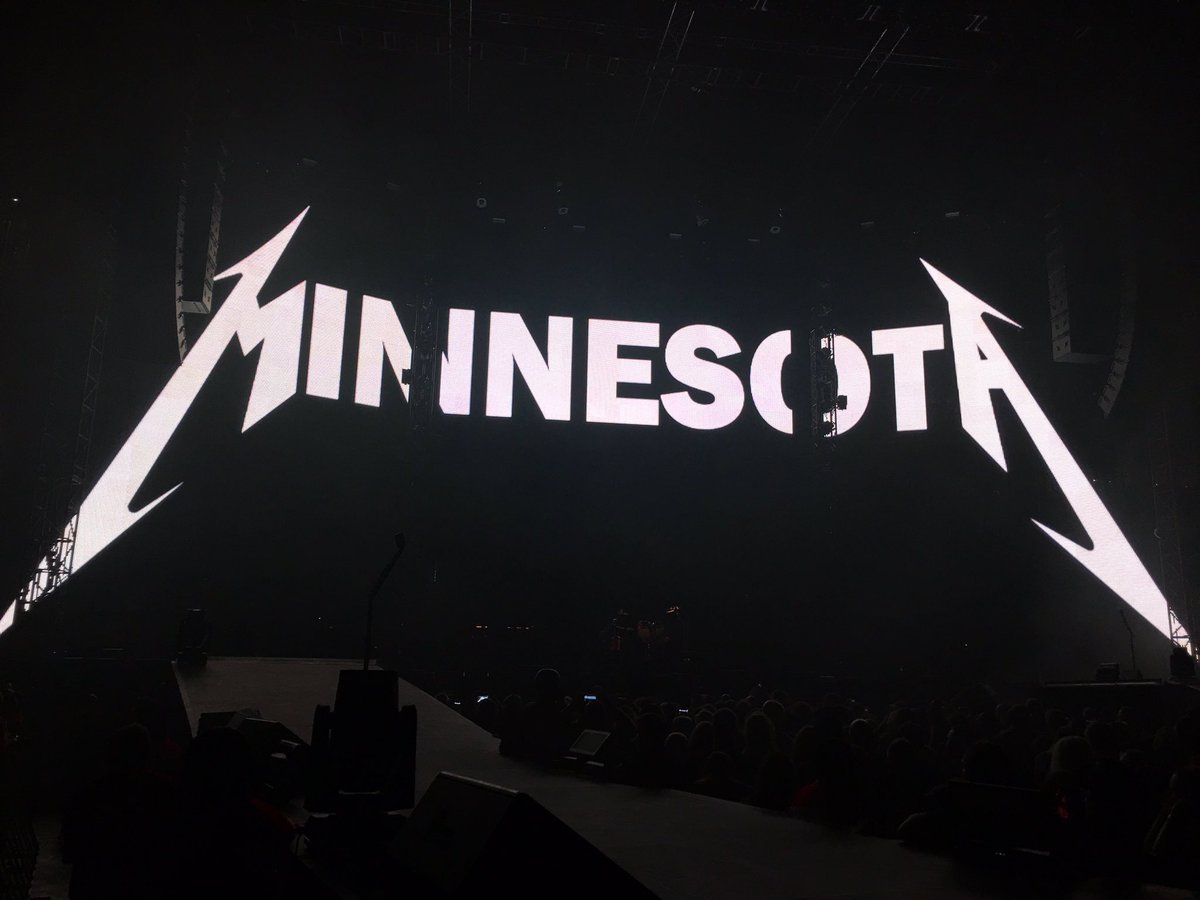 Metallica's tweet image. Thank you for letting us break in your me stadium, Minneapolis!  We'll see you again soon! #MetInMN #metallica